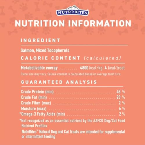 Nutri Bites Freeze Dried Salmon Dog & Cat Treats, Single Ingredient (14 oz)