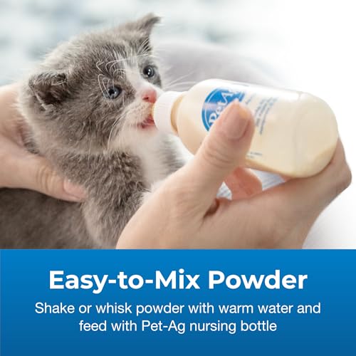 PetAg KMR Kitten Milk Replacer Powder - 12 oz - Powdered Kitten Formula with Prebiot