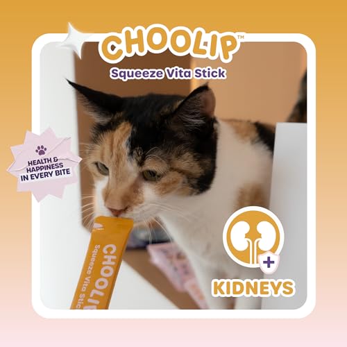 Choolip Squeeze Vita Stick Lickable Cat and Dog Treats, 7-Count Kidney Support, Tu (2.5 oz)