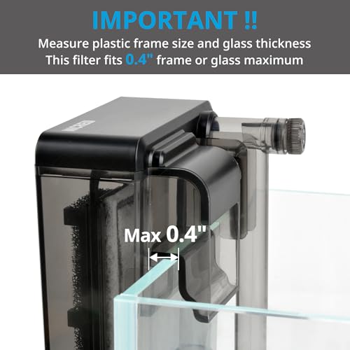 NICREW Slim Aquarium Filter for up to 5 Gallon Fish Tank, 42 GPH, 3W