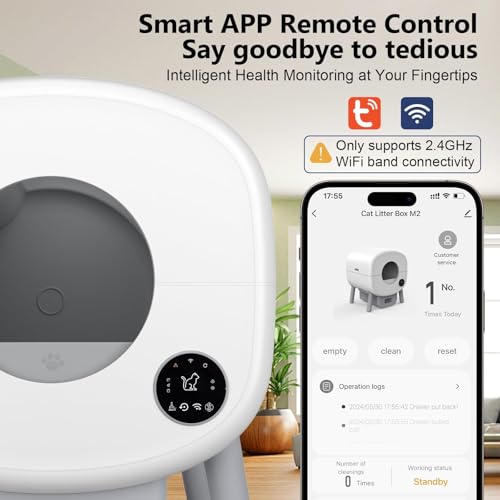 Cumrige Automatic Litter Box,Safety Sensor,App Control,95L Large Capacity