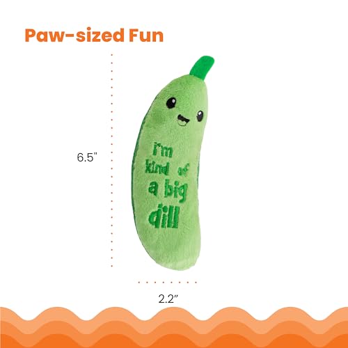 Catstages Crunchy Pickle Kicker Chew Cat Toy, Catnip & Dental Mesh, 6.5"