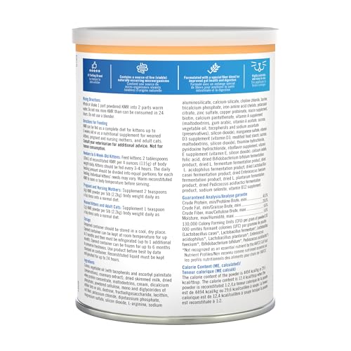 PetAg KMR Kitten Milk Replacer Powder - 12 oz - Powdered Kitten Formula with Prebiot