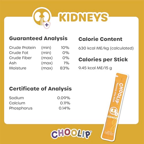 Choolip Squeeze Vita Stick Lickable Cat and Dog Treats, 7-Count Kidney Support, Tu (2.5 oz)
