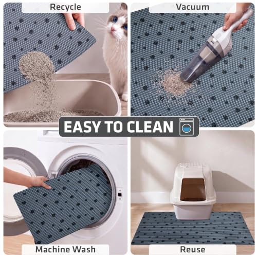Drymate Cat Litter Box Mat, Litter Trapping Mat, Dark Grey, 28x36 XL