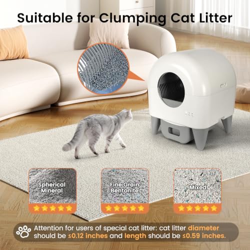 Fumoi Automatic Litter Box,Safety Sensor,App Control,Washable Litter Tray
