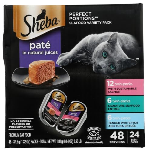 Sheba Perfect Portions Pate Wet Cat Food, Seafood Variety