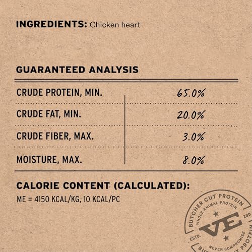 Vital Essentials Freeze Dried Raw Chicken Hearts Dog Treats (1.9 oz)