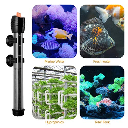 Orlushy Submersible Aquarium Heater,500W Fish Tahk Heater with Adjust Knob Thermostat