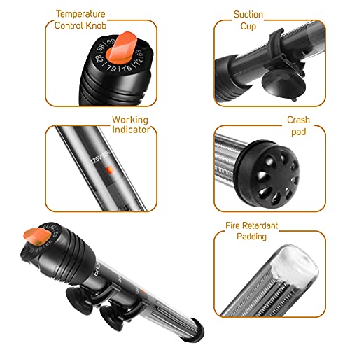 Orlushy Submersible Aquarium Heater,500W Fish Tahk Heater with Adjust Knob Thermostat