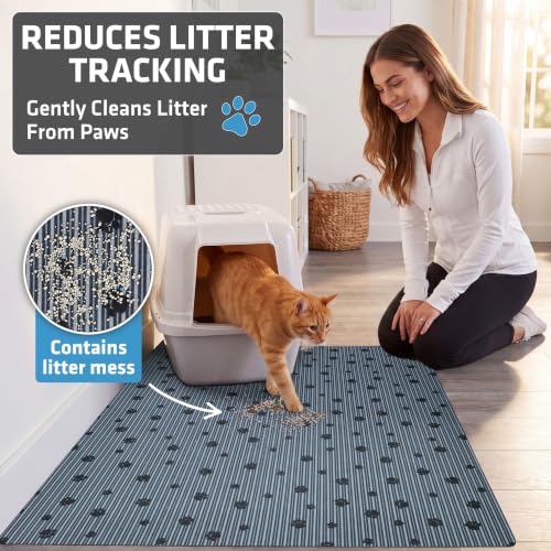 Drymate Cat Litter Box Mat, Litter Trapping Mat, Dark Grey, 28x36 XL