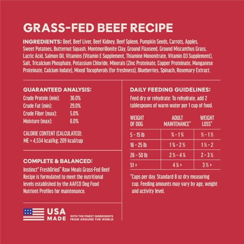 Instinct Freeze Dried Raw Meals Grain Free Dog Food, Dry, Freeze Dried, Raw, Beef