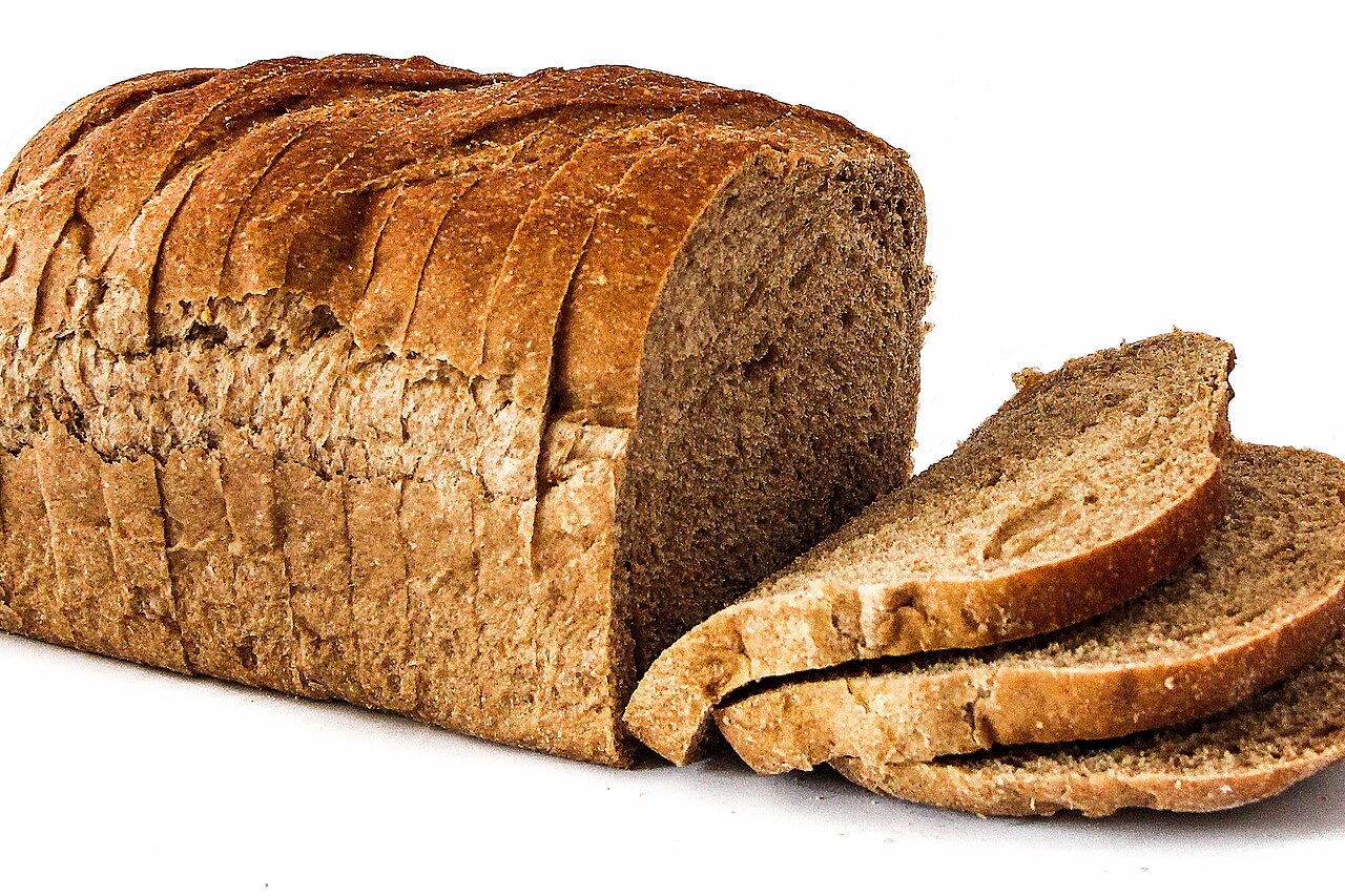 Plain white bread slice