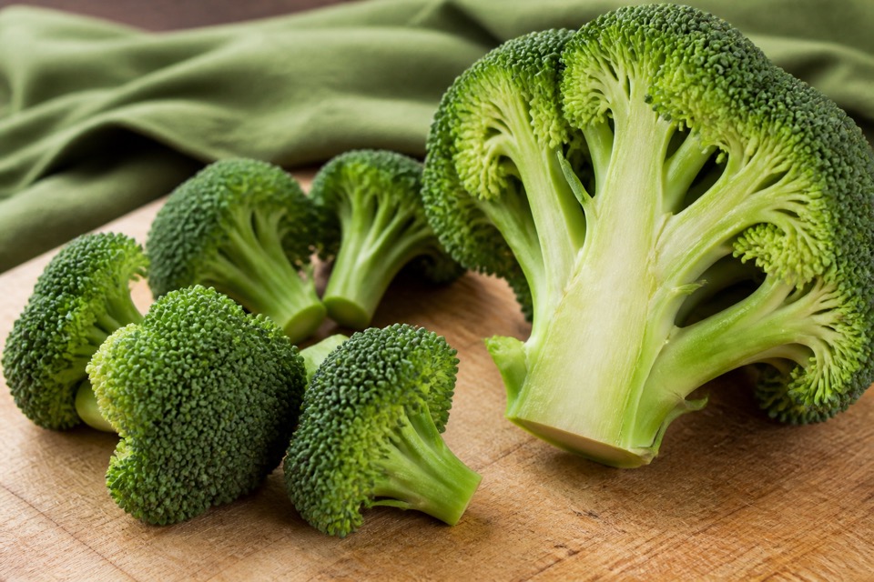 Steamed broccoli florets