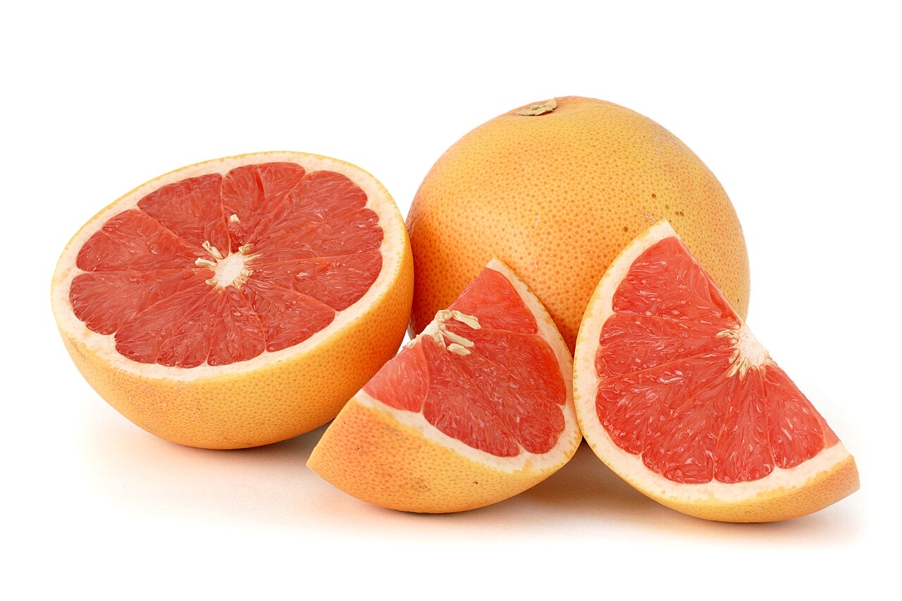 Halved grapefruit