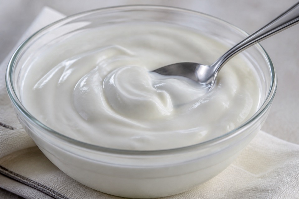 Plain unsweetened Greek yogurt