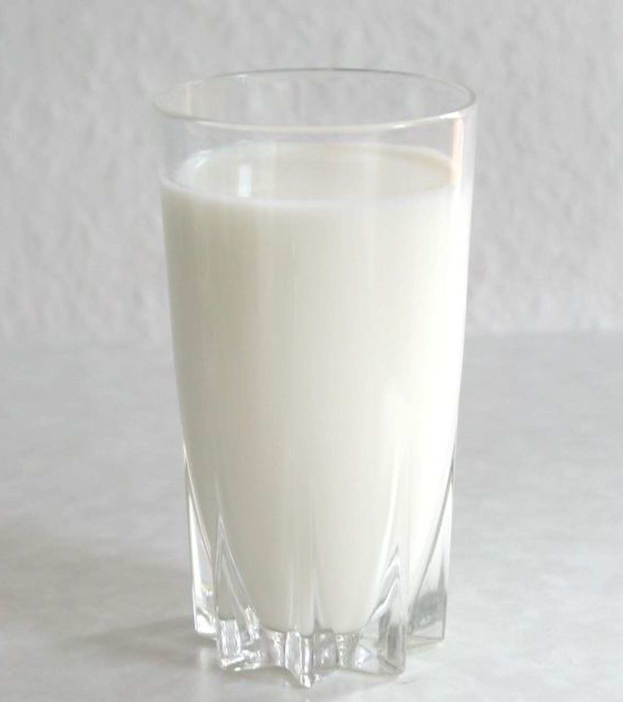 Small glass of plain milk