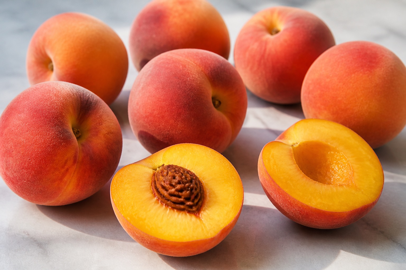Ripe nectarine flesh without the pit